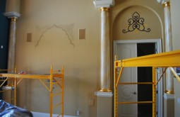 Marbleized Columns with Gold Leaf & Decorative Painting